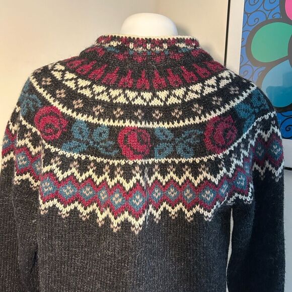 Woolrich women’s Wool Fair Isle Vintage Cardigan Size M - Picture 7 of 9